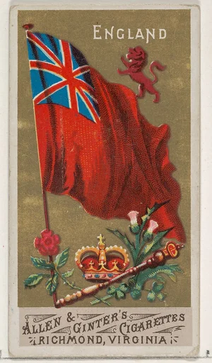 England, from Flags of All Nations, Series 1 (N9) for Allen & Ginter Cigarettes Brands