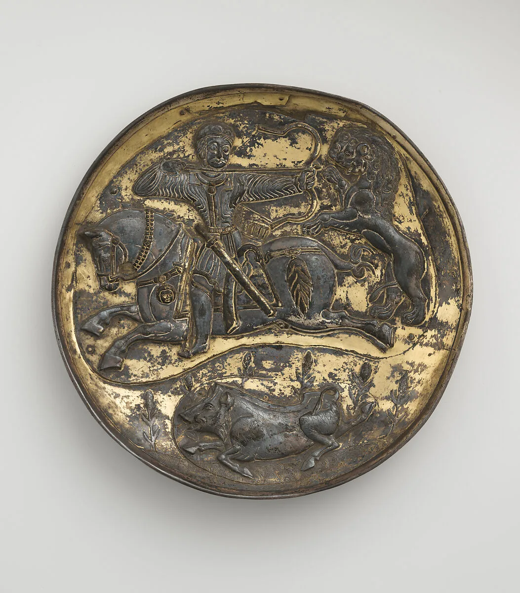 Reproduction of a plate with hunting scene — Unknown