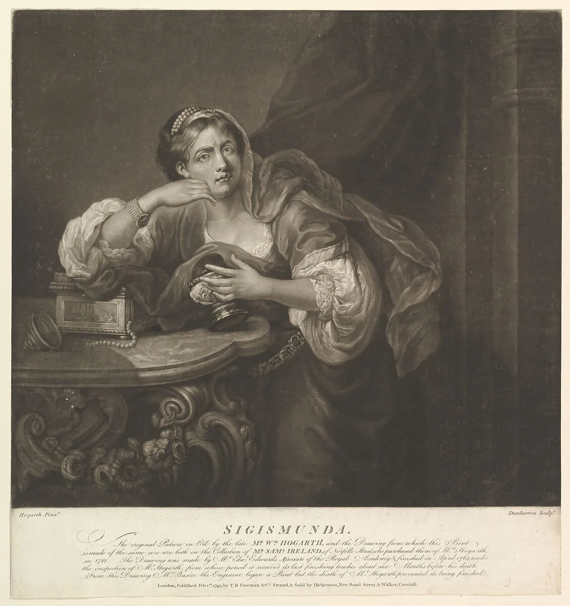 Sigismunda — Tristam Bampfylde Freeman|William Hogarth|Robert Dunkarton