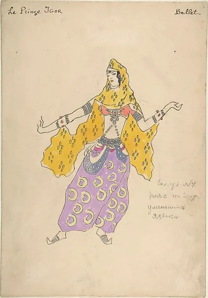 Costume design for Polovtsian girl in "Prince Igor" — Konstantin Korovin