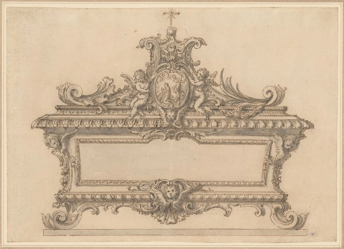 Design for a Reliquary with the Beheading of a Saint — Anonymous, Italian, Bolognese 18th century artist