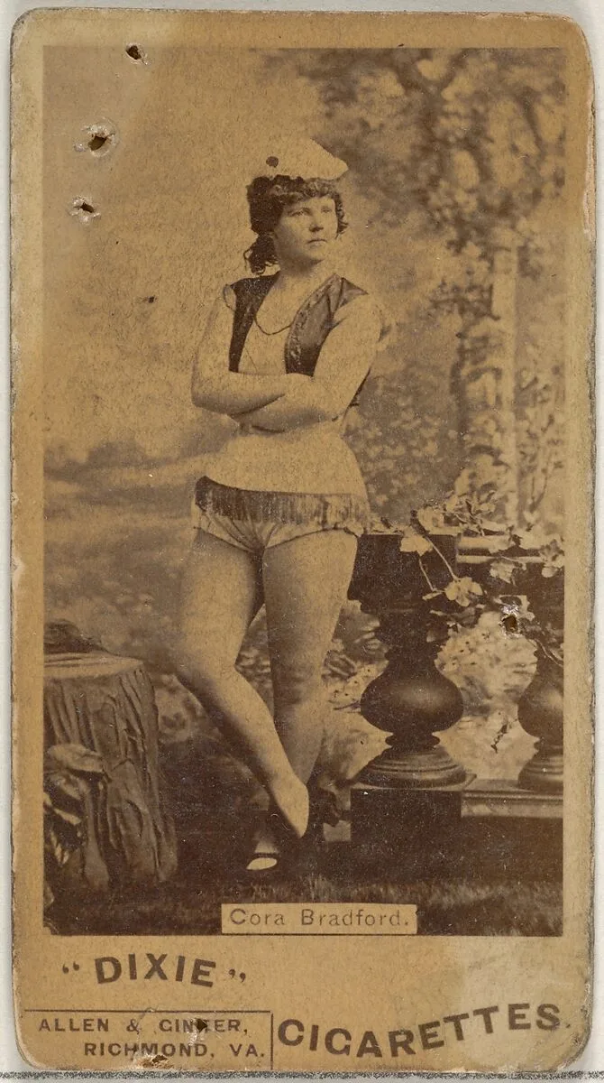 Cora Bradford, from the Actors and Actresses series (N45, Type 7) for Dixie Cigarettes — Allen & Ginter