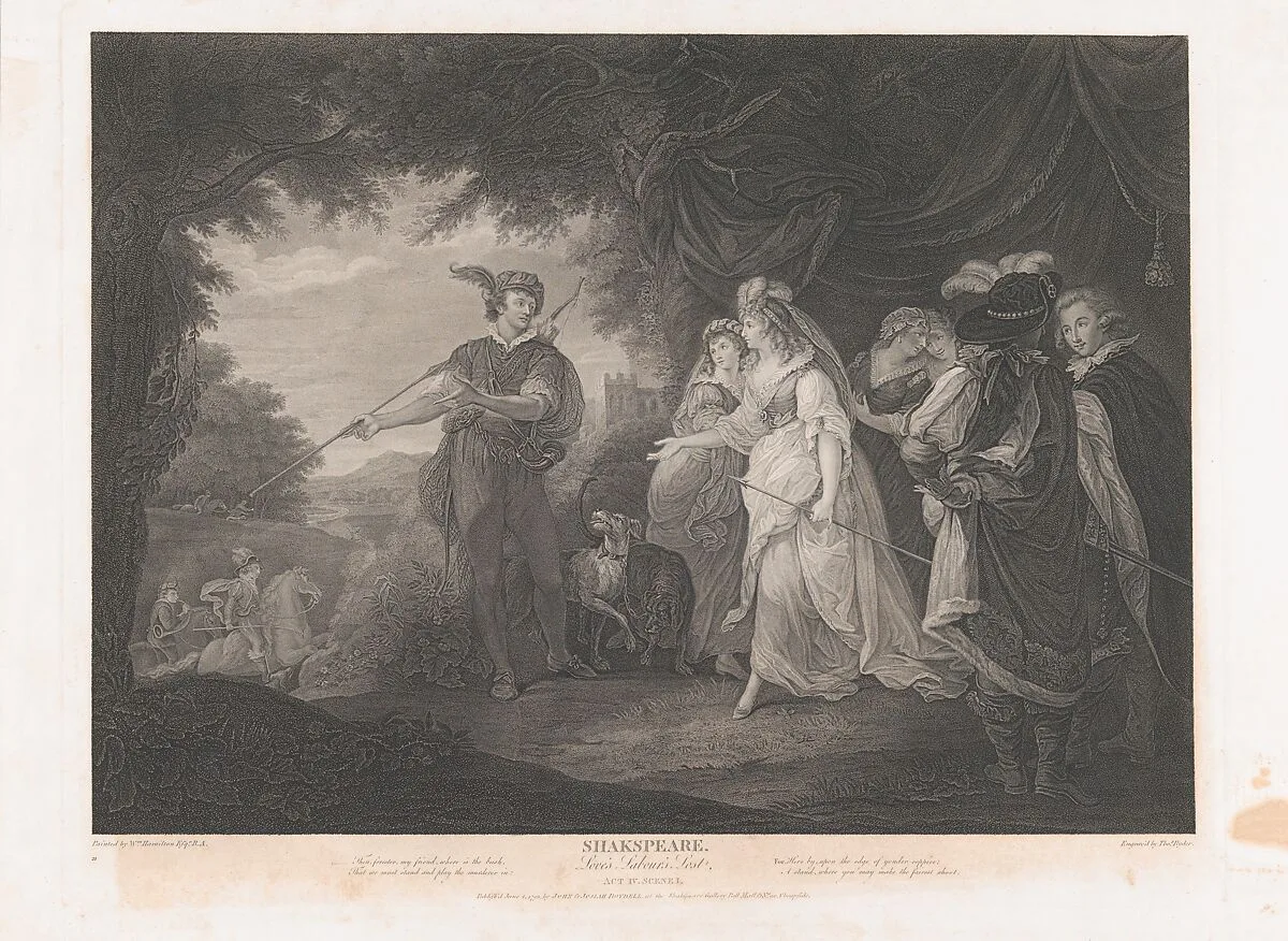 The Princess, Rosaline, etc. (Shakespeare, Love's Labour Lost, Act 4, Scene 1) — John & Josiah Boydell|William Shakespeare|William Hamilton|Thomas Ryder I|Shearjashub Spooner