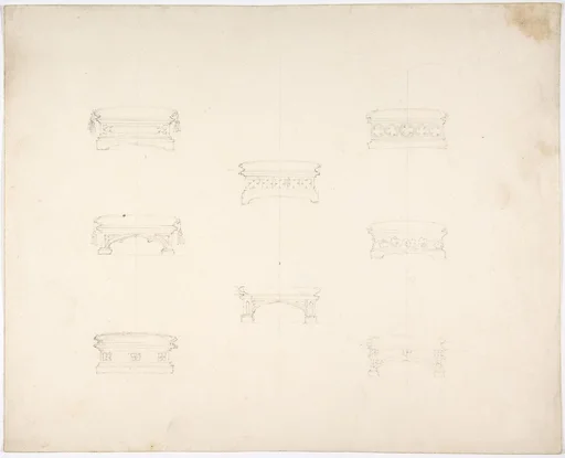 Design for Eight Gothic Footstools