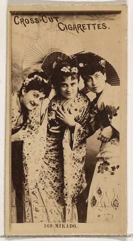 Card Number 169, The Mikado, from the Actors and Actresses series (N145-2) issued by Duke Sons & Co. to promote Cross Cut Cigarettes — W. Duke, Sons & Co.