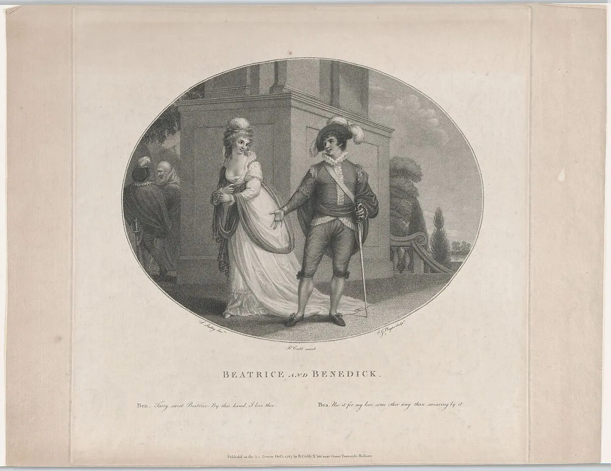 Beatrice and Benedick (Shakespeare, Much Ado About Nothing, Act 4, Scene 1) — Charles Gauthier Playter|William Shakespeare|Samuel Shelley|Robert Cribb