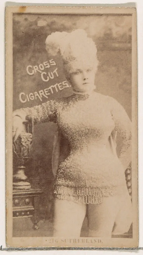 Card Number 216, Sutherland, from the Actors and Actresses series (N145-2) issued by Duke Sons & Co. to promote Cross Cut Cigarettes — W. Duke, Sons & Co.