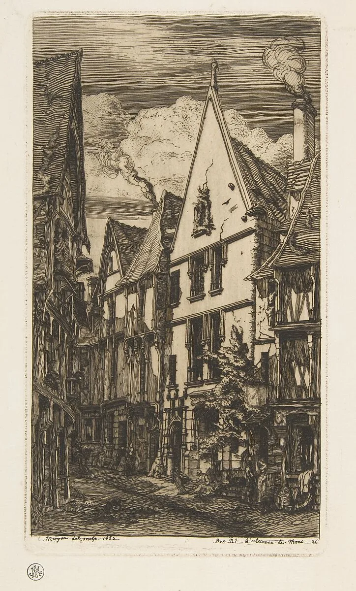 La Rue des Toiles, Bourges — Charles Meryon