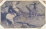 Cowboy lassoing Indian from Indians and Western Historical Scenes series (W417) — Unknown