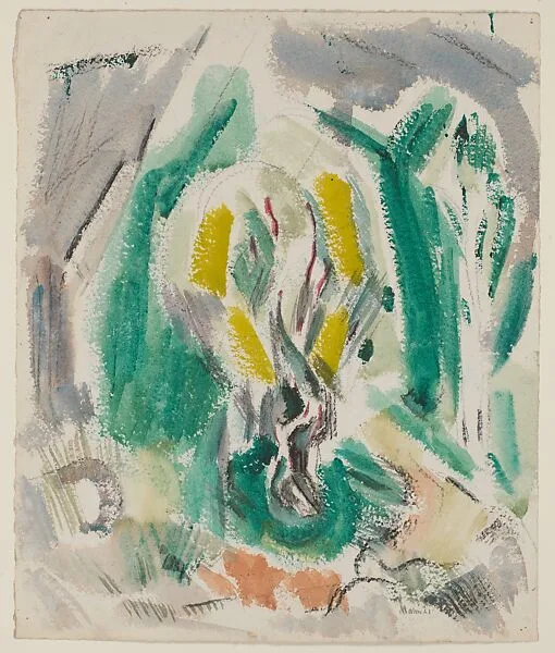 The Marin with the Warning on the Back (recto); Landscape (verso) — John Marin
