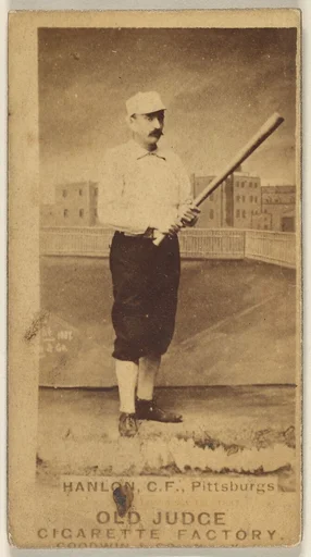 Edward Hugh "Ned" Hanlon, Center Field, Pittsburgh, from the Old Judge series (N172) for Old Judge Cigarettes
