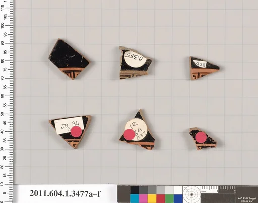 Terracotta fragments of kylikes (drinking cups)