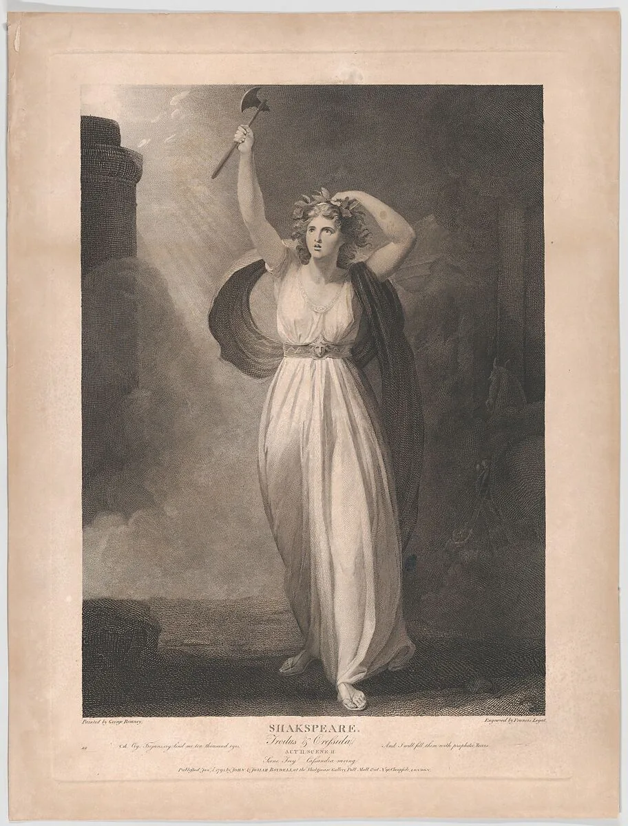 Cassandra Raving (Shakespeare, Troilus and Cressida, Act 2, Scene 2) — Shearjashub Spooner|William Shakespeare|Francis Legat|George Romney|John & Josiah Boydell