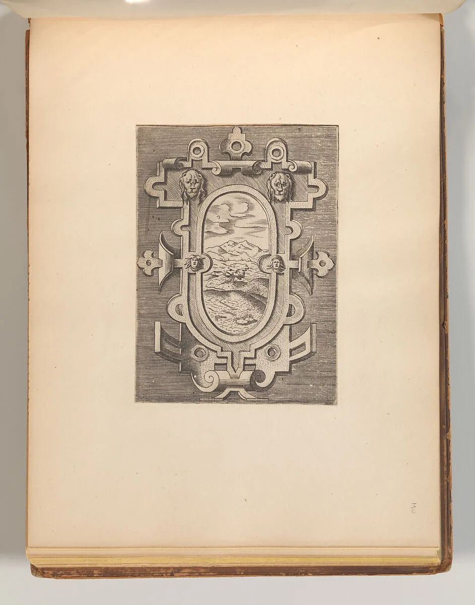 Series of Cartouches, in: Targhe ed altri ornati di varie e capricciose invenzioni (Cartouches and other ornaments of various and capricious invention, page 39) — Cornelis Bos