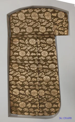 宝尽唐花雲模様頭巾|Noh Headdress with Auspicious Motifs