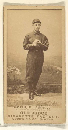 Smith, Pitcher, Philadelphia Athletics, from the Old Judge series (N172) for Old Judge Cigarettes