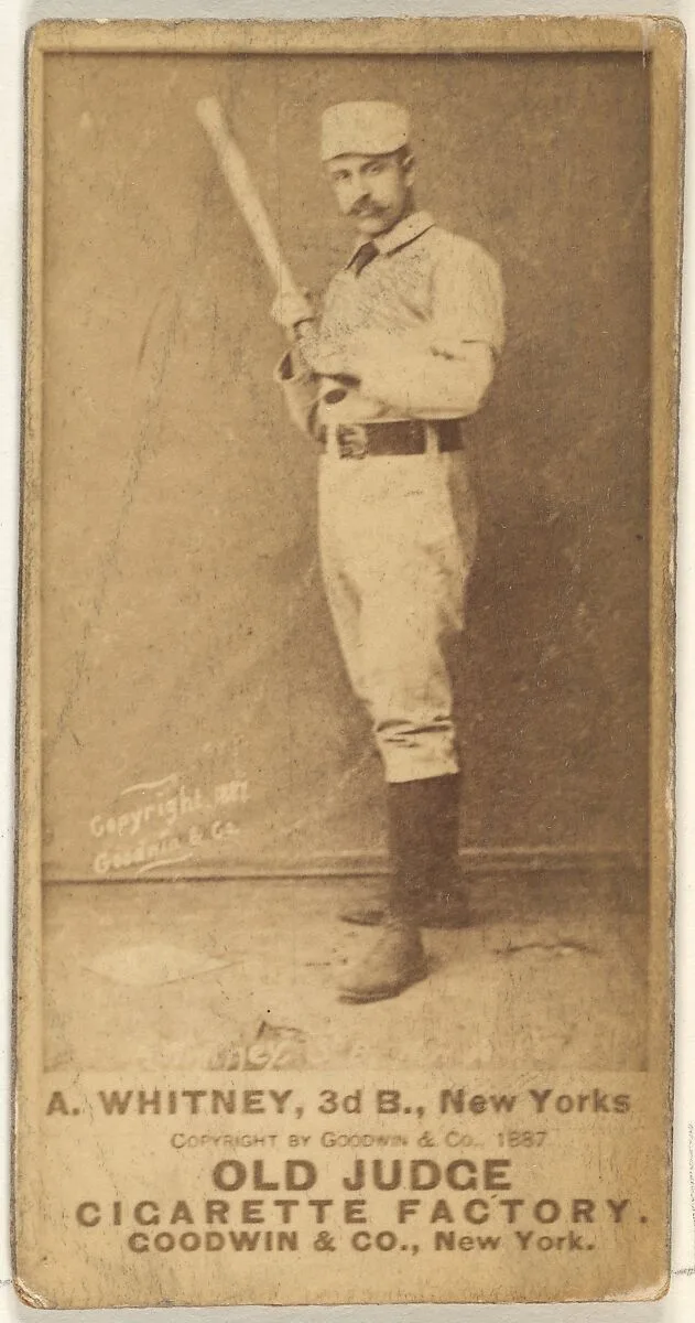 Arthur "Art" Wilson Whitney, 3rd Base, New York, from the Old Judge series (N172) for Old Judge Cigarettes — Goodwin & Company