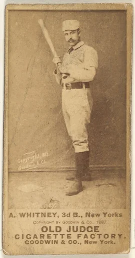 Arthur "Art" Wilson Whitney, 3rd Base, New York, from the Old Judge series (N172) for Old Judge Cigarettes