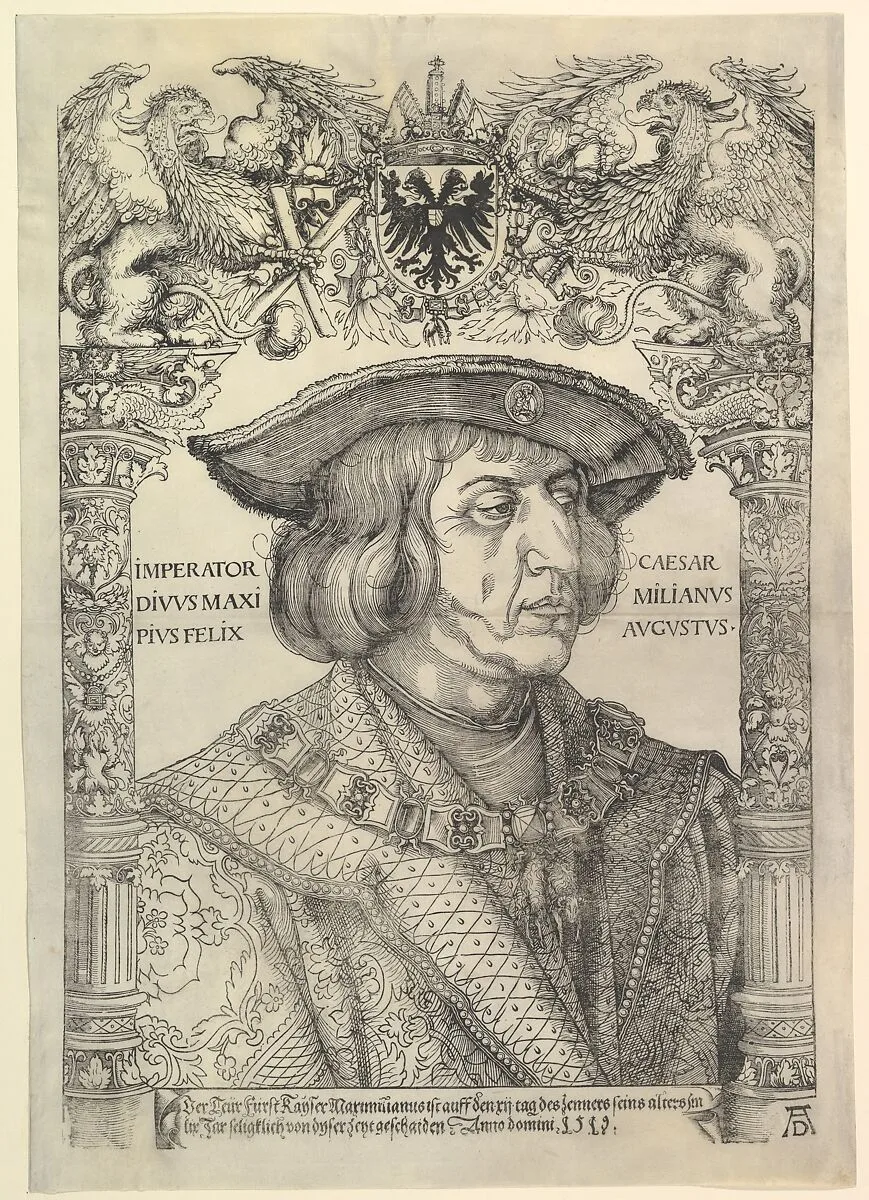 Portrait of the Emperor Maximilian I in an Architectural Frame (copy) — Hans Weiditz the Younger|Albrecht Dürer