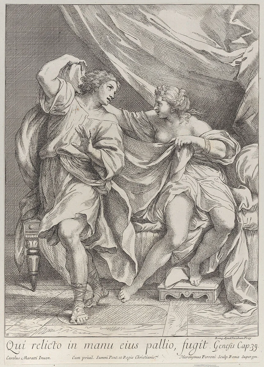 Joseph and Potiphar's wife — Carlo Maratti|Hieronymus Ferroni