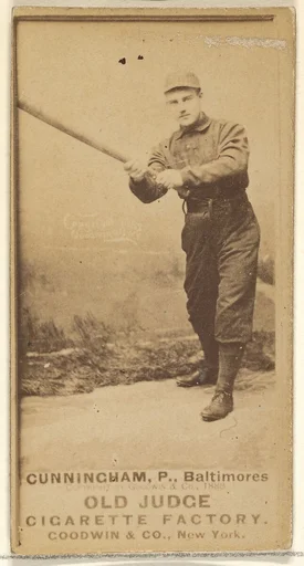 Cunningham, Pitcher, Baltimore Orioles, from the Old Judge series (N172) for Old Judge Cigarettes