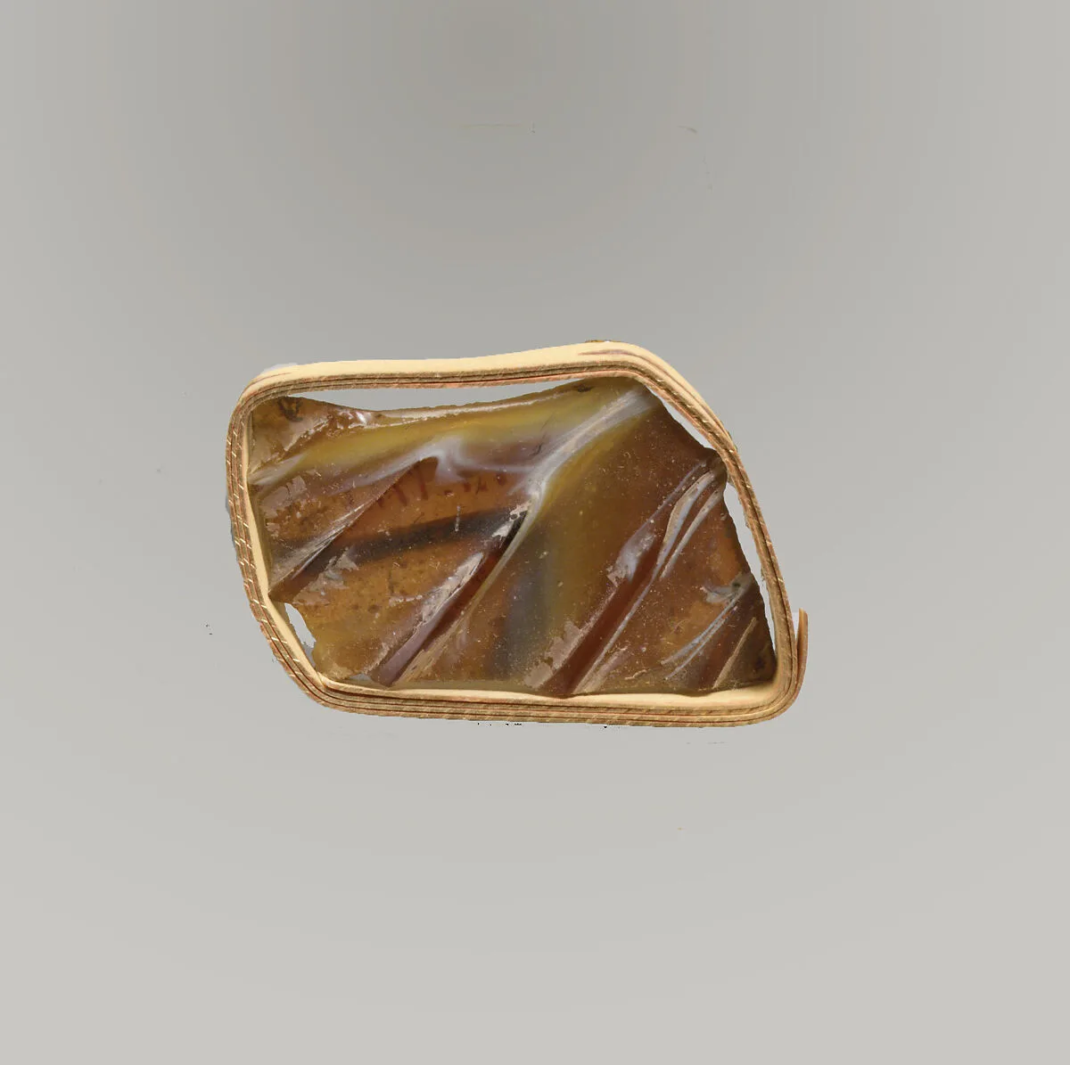 Glass mosaic ribbed bowl fragment — Unknown