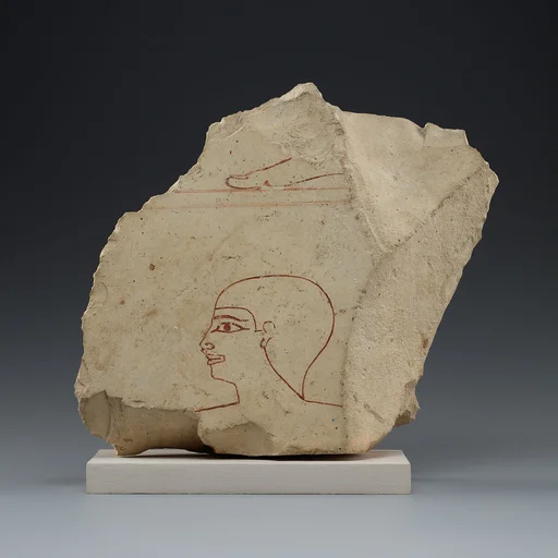 Preliminary drawing of a head and foot