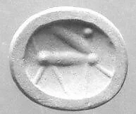 Stamp seal (scaraboid with pointed top) with monster — Unknown