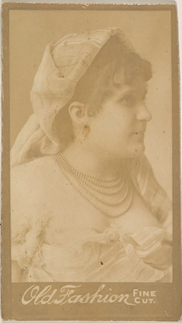 Actress wearing shawl over hair, from the Actresses series (N664) promoting Old Fashion Fine Cut Tobacco — Unknown