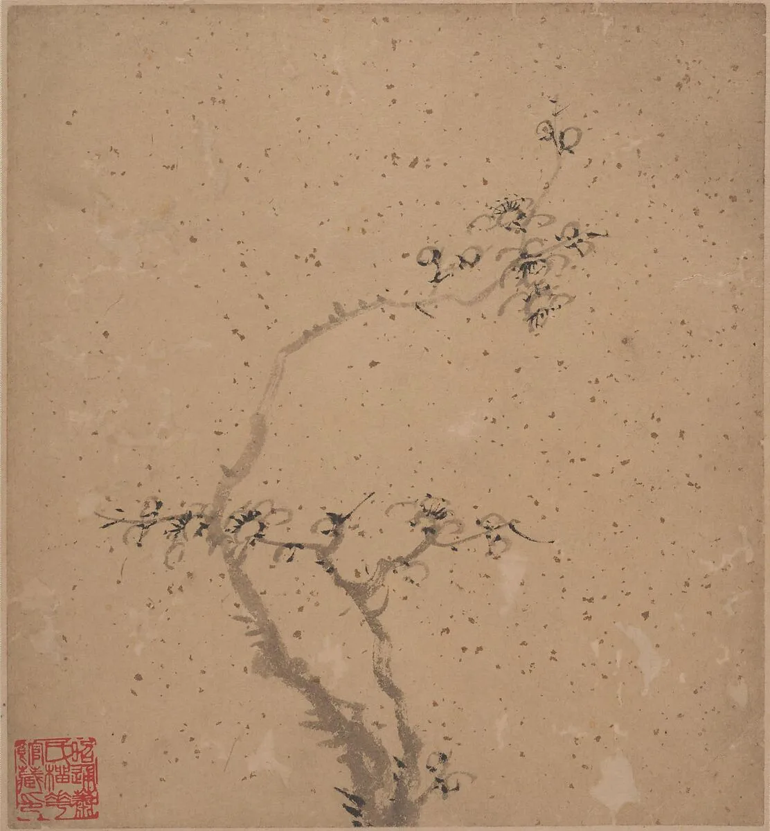 清 湯貽汾 墨梅 四冊頁|Blossoming Plum — Tang Yifen