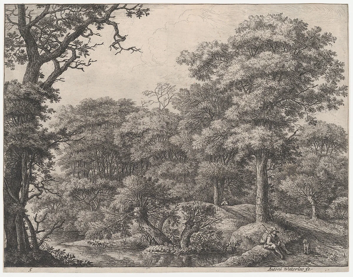 Travelers Resting in the Forest — Anthonie Waterloo