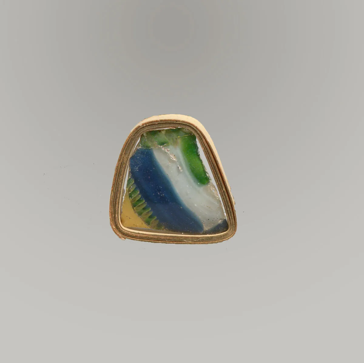 Glass striped mosaic bowl fragment — Unknown