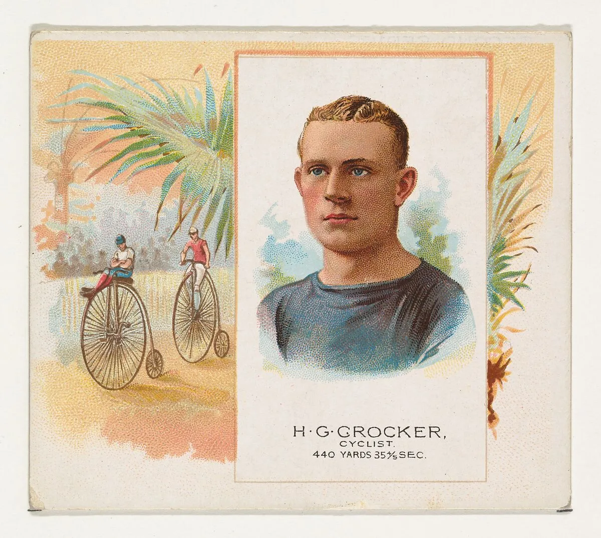 H.G. Crocker, Cyclist, from World's Champions, Second Series (N43) for Allen & Ginter Cigarettes — Lindner, Eddy & Claus|Allen & Ginter