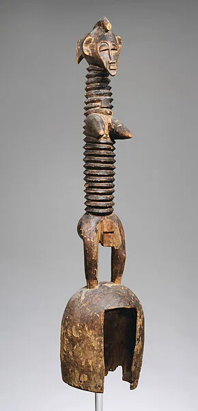 Helmet Mask with Female Figure — Unknown