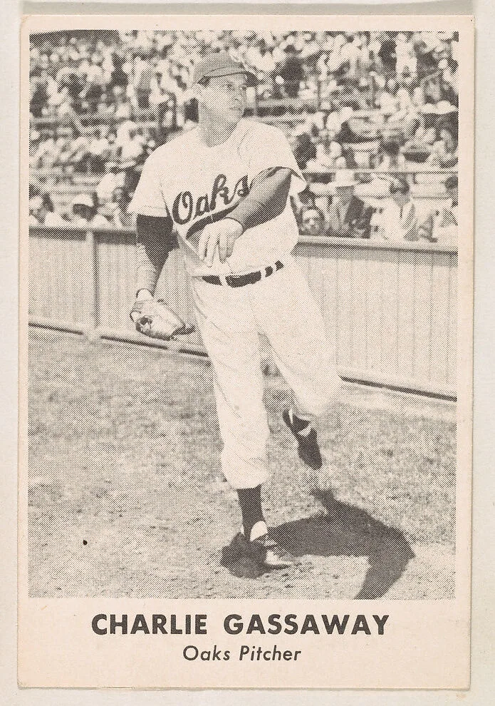 Charlie Gassaway, Oaks Pitcher, from the Oakland Baseball Players (Oaks) series (D317), issued by Sunbeam Bread and Remar Bread — Sunbeam Bread|Remar Baking Company
