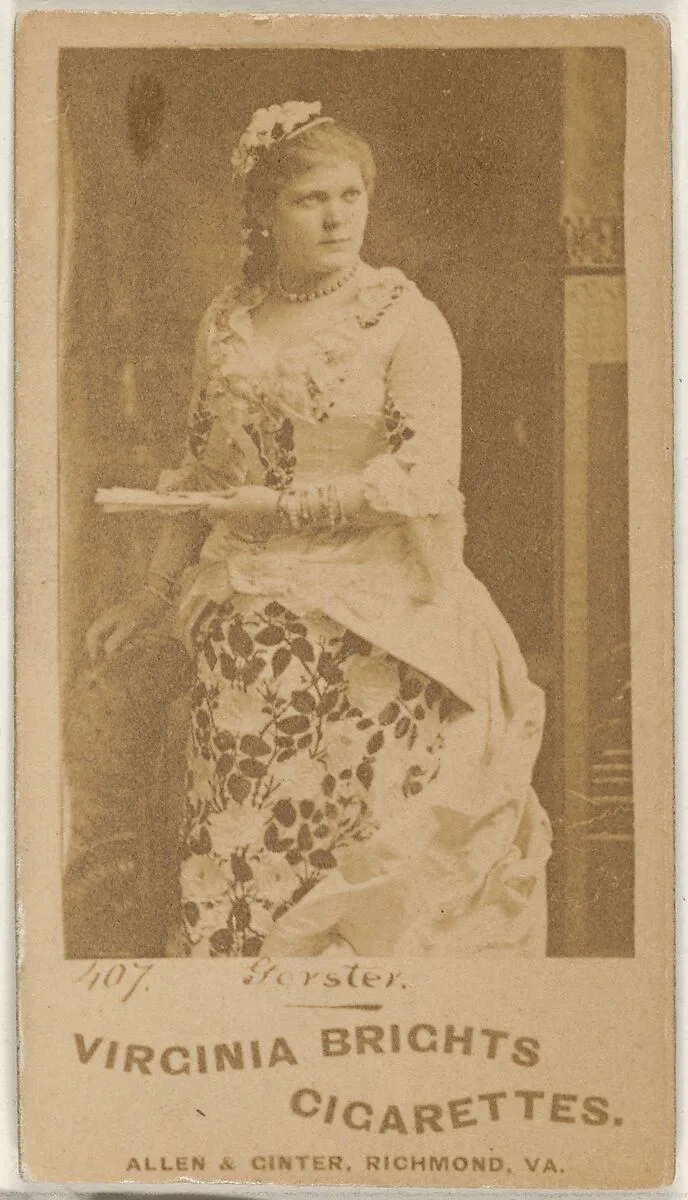 Card 407, Gerster, from the Actors and Actresses series (N45, Type 1) for Virginia Brights Cigarettes — Allen & Ginter