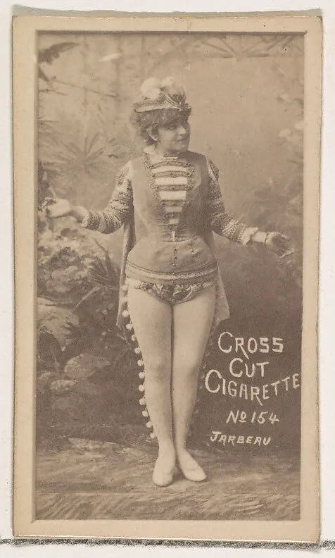 Card Number 154, Jarbeau, from the Actors and Actresses series (N145-1) issued by Duke Sons & Co. to promote Cross Cut Cigarettes — W. Duke, Sons & Co.