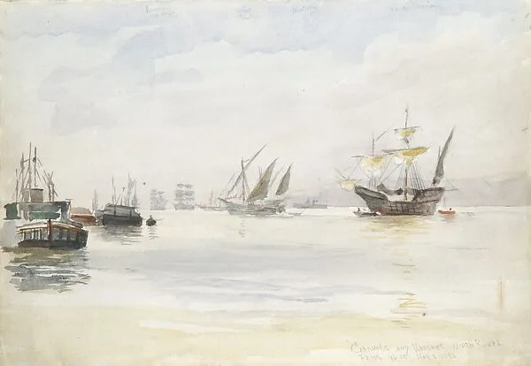 Caravels and Warships, North River from 96th Street; May 3, 1893 — Reynolds Beal