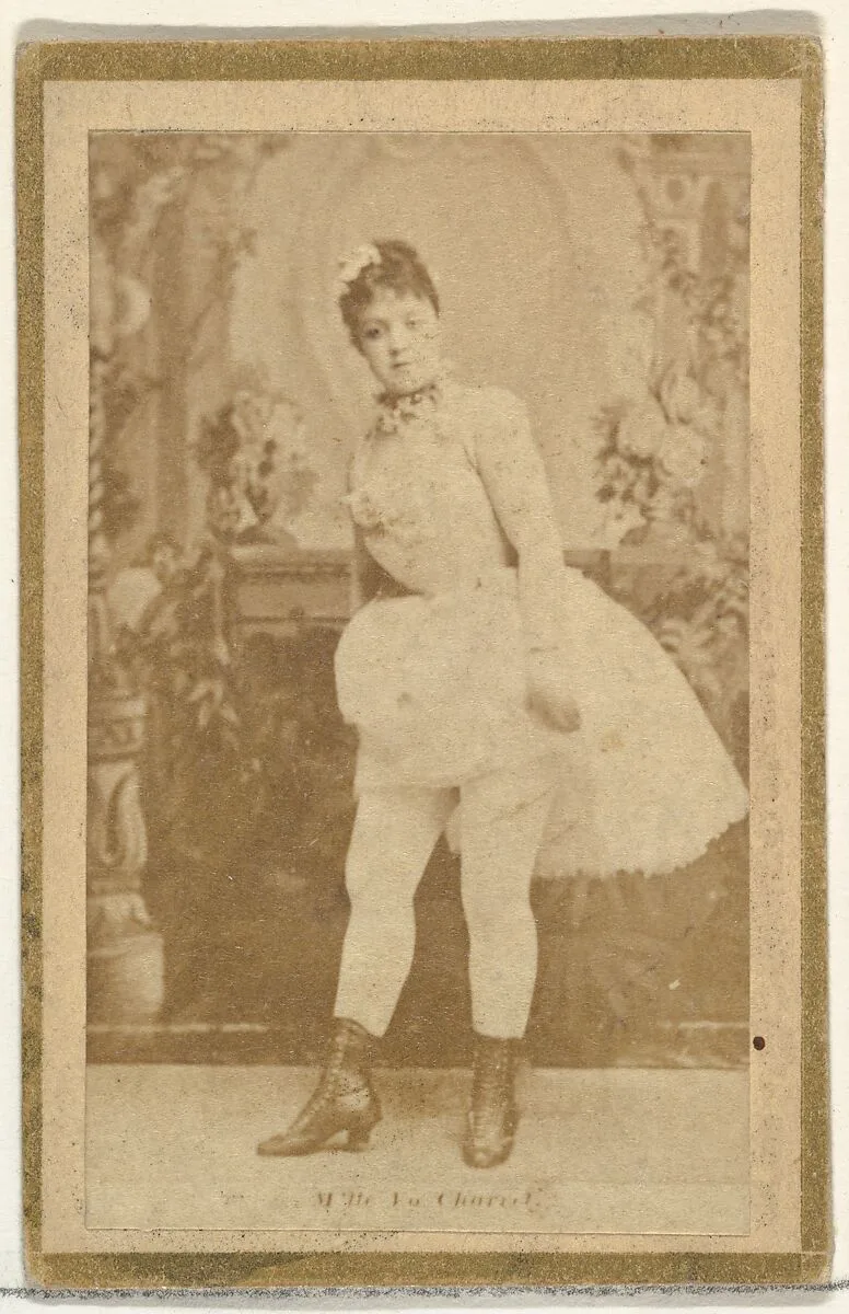 M'lle La Chacuti, from the Actresses and Celebrities series (N60, Type 2) promoting Little Beauties Cigarettes for Allen & Ginter brand tobacco products — Allen & Ginter