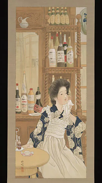 島崎柳塢筆 女給図|Café Waitress (Jokyū) 女給図 — Shimazaki Ryūu 島崎柳塢