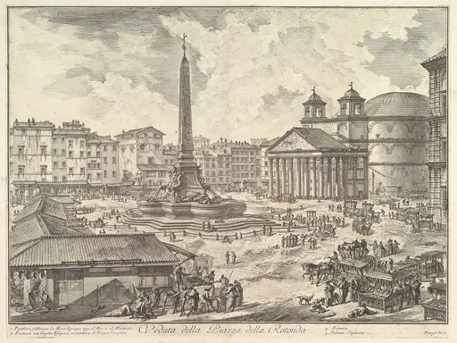 The Piazza della Rotonda, with the Pantheon and Obelisk (Veduta della Piazza della Rotonda), from "Vedute di Roma"