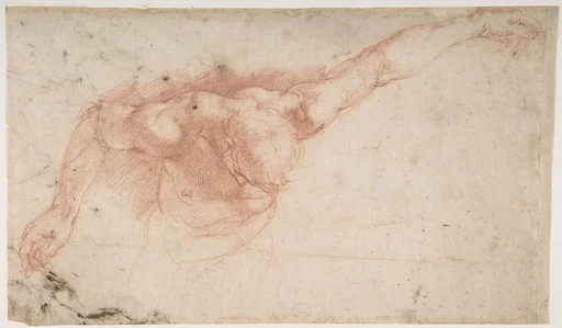 Half Figure of a Youth with Outstretched Left Arm and Bowed Head (recto); Two Women, One Holding a Vase, the Other a Book, and a Seated Man (verso)