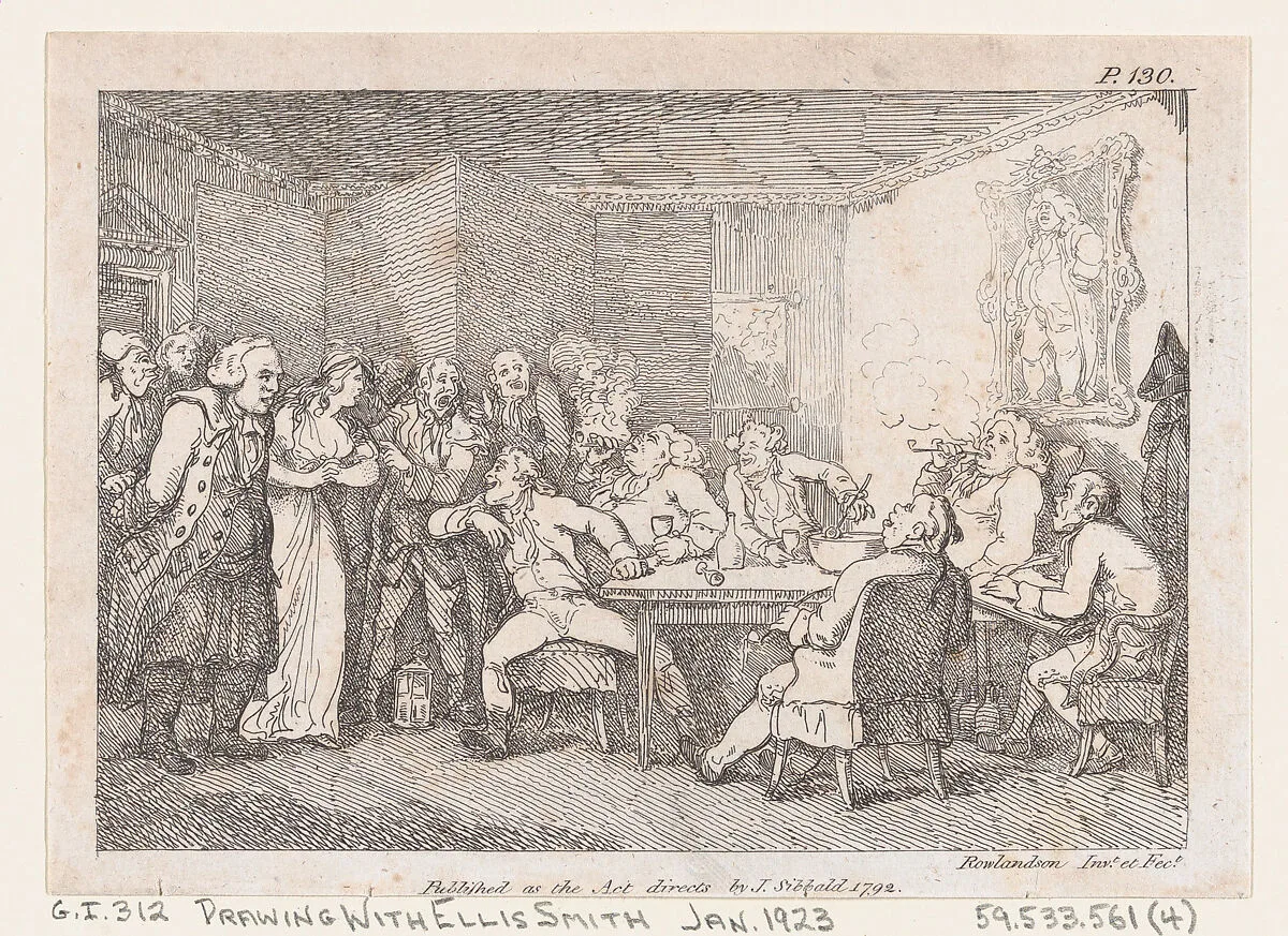 Parson Adams & Fanny examined as culprits before the country Justice, from "The Adventures of Joseph Andrews, and his friend Mr Abraham Adams" — Henry Fielding|James Sibbald|Thomas Rowlandson