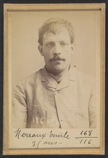 Mereaux. Émile-Louis. 33 ans, né à Laon (Aisne). Ébéniste. Anarchiste. 23/4/92.