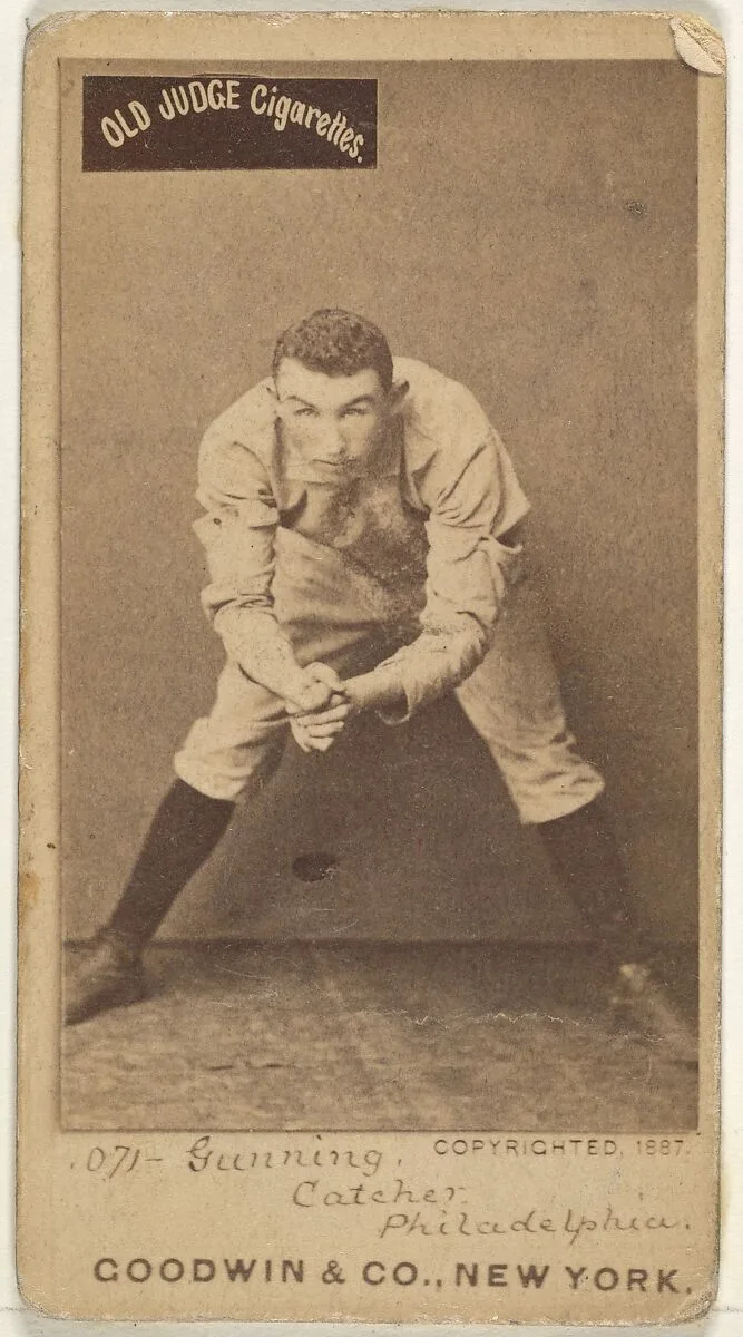 Thomas Francis Gunning, Catcher, Philadelphia, from the Old Judge series (N172) for Old Judge Cigarettes — Goodwin & Company