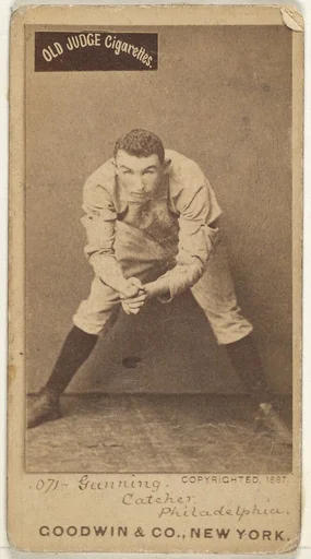 Thomas Francis Gunning, Catcher, Philadelphia, from the Old Judge series (N172) for Old Judge Cigarettes