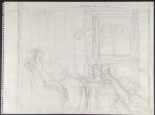 Girl Before Her Dressing Table (recto); Lovers (verso) — Balthus (Balthasar Klossowski)
