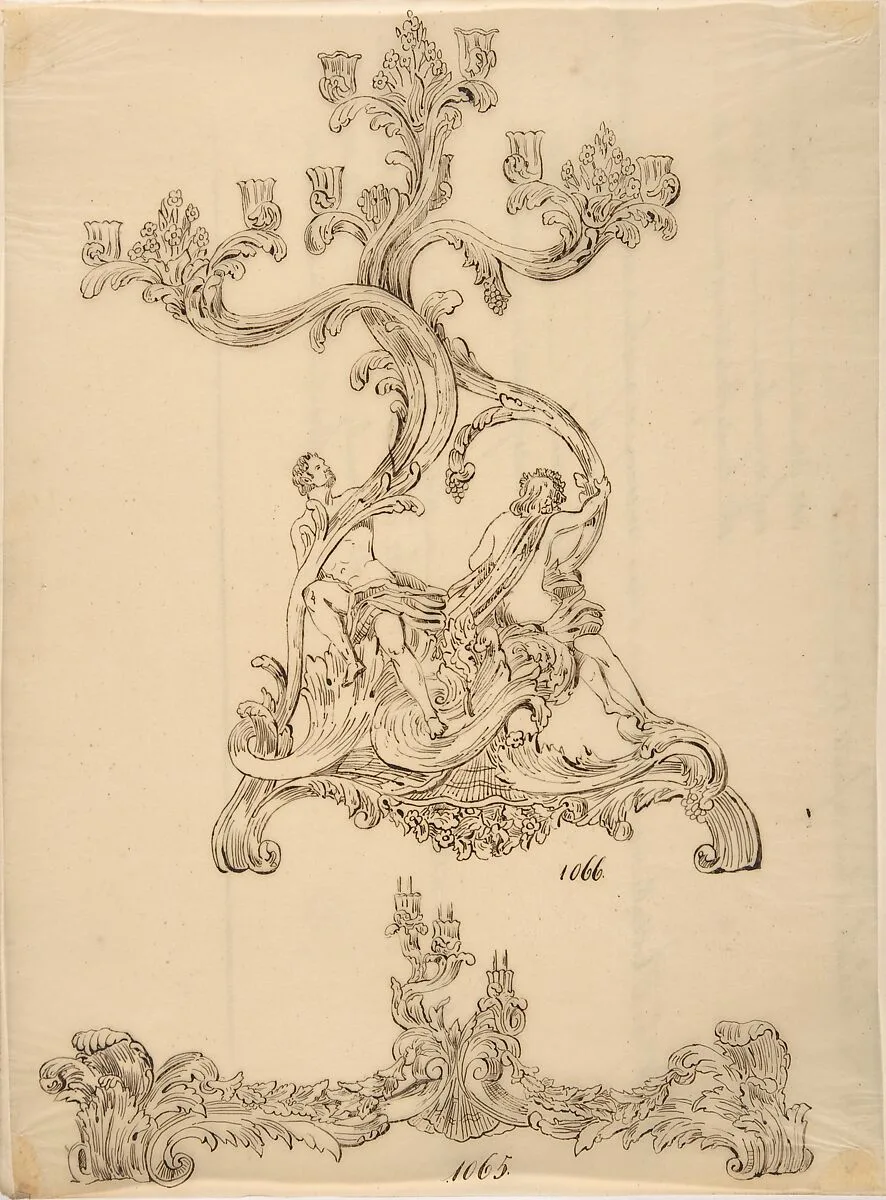 Designs for Two Candelabras — Anonymous, French, 19th century