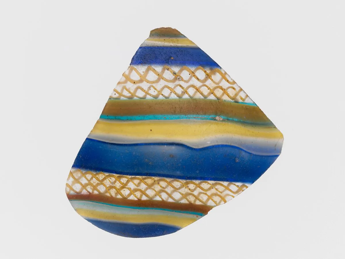 Glass striped mosaic fragment — Unknown