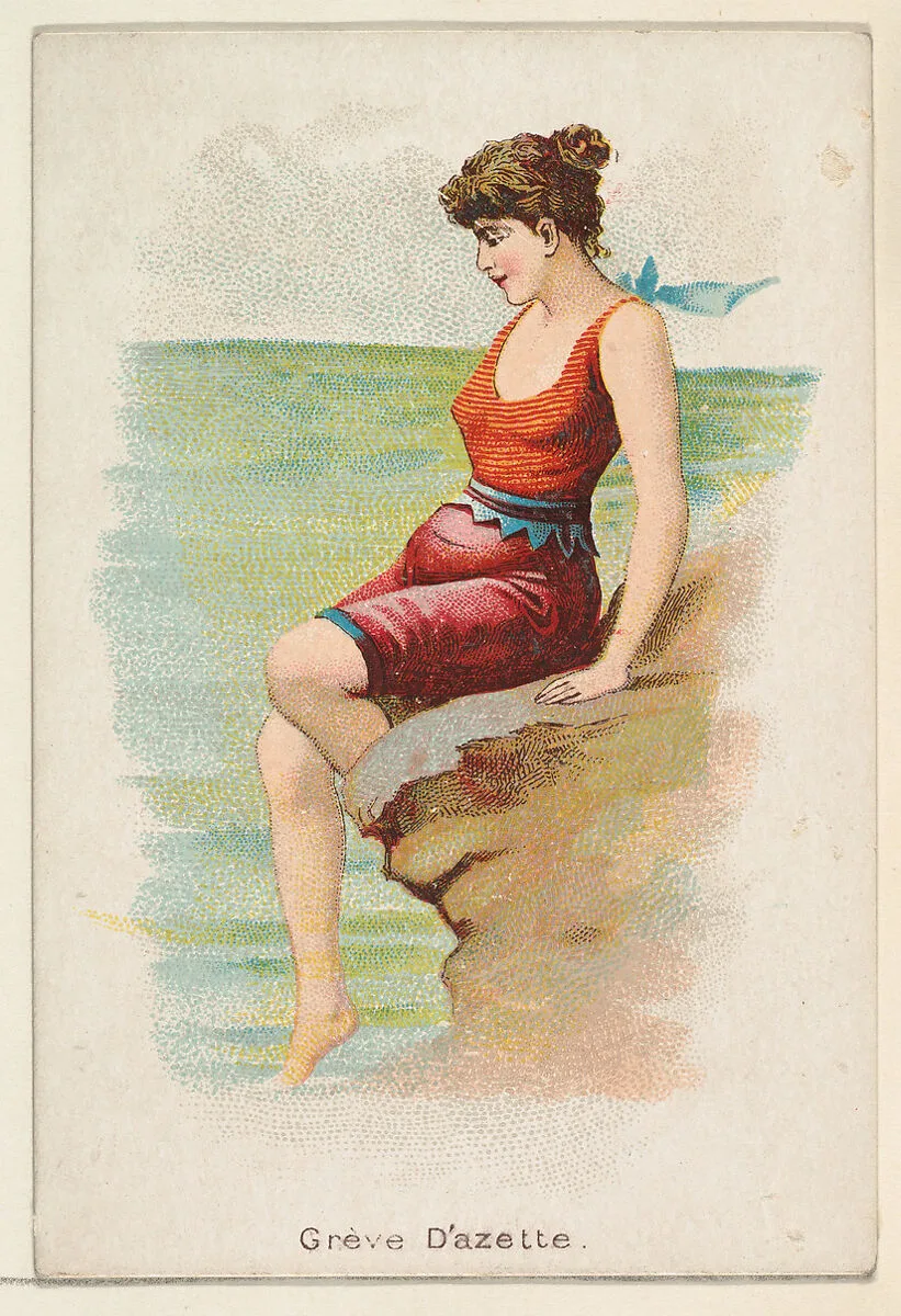 Grève d' Azette, from the Beautiful Bathers series (N192) issued by Wm. S. Kimball & Co. — Julius Bien|William S. Kimball & Company